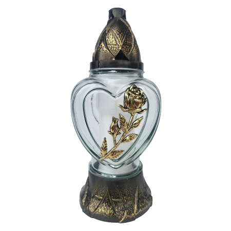 P81 Serce róża złoty